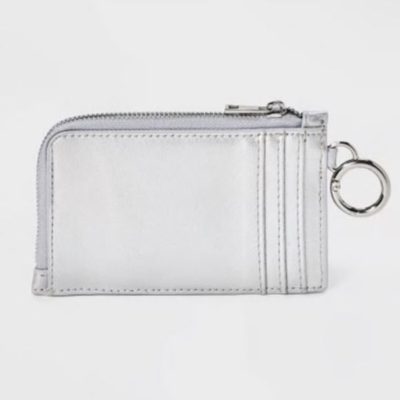 L-Zip Card Case - A New Day™ Silver: Shell, Solid Pattern, Zip Closure - Picture 2 of 8